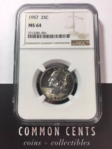 1957 25c Washington Quarter MS 64 NGC SKU#8014