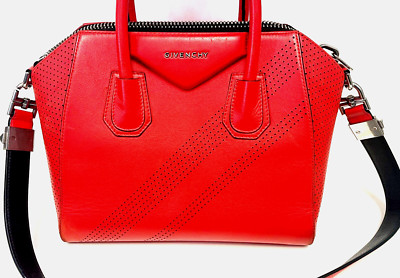 Givenchy Antigona Goatskin Sugar Small Red Bag Satchel