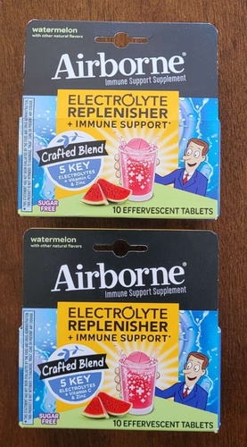 Airborne Electrolyte Replenisher + Immune Support Effervescent 10 Tablets 2 PACK