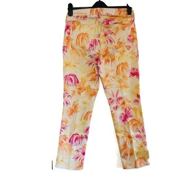 NYDJ Not Your Jeans Sheri Slim Floral Print Multicolor Pants Women’s size 6 28 - Image 2 of 4
