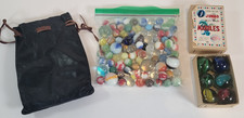Lot Of Mixed Variety Of Marbles 94 Pieces With Marble Bag And Rules