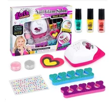 Nail Polish Set for Kids, Nail Glam Salon, Emoji Pedicure and Manicure Kit, Nail