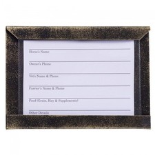 Tough 1 hammered metal finish bronze/black stall card holder horse tack equine