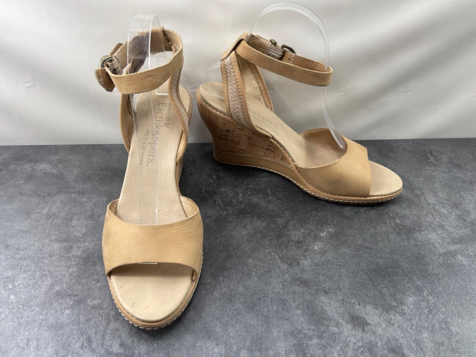 Timberland Earthkeepers sandali donna 9 5 marslin scarpa marrone cinturino pelle zeppa