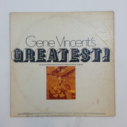 GENE VINCENT Gene Vincent's Greatest! DKAO380 LP Vinyl VG+near++ Cvr VG+ GF 1969 - Picture 2 of 4