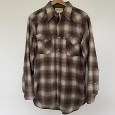 Vintage Pendleton Shirt Mens Medium Wool Pearl Snap High Grade Western Wear
