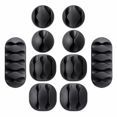 10-Pack Cable Reel Organizers Cord Wrap Holders Desktop Charger Clip Wire