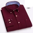 Mens Oxford Shirts Formal Business Long Sleeves Cotton Casual Dress Shirts Tops