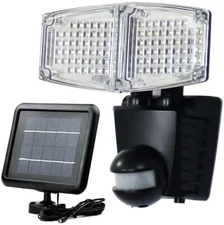 Solar Power Motion Sensing Outdoor 1500LM Dual Head Security Light