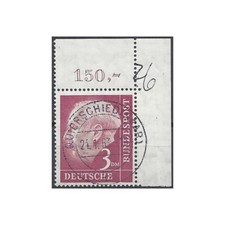 Mi. Nr. 196 v Eckrand rechts oben zentrisch gestempelt mit Originalgummi
