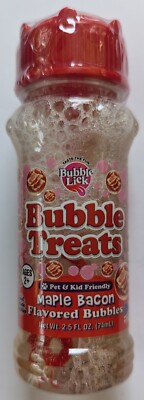 Maple Bacon Flavored Wand Bubbles Kids Pets Safe Bubble Lick Treat 1 Bottle 2.5m