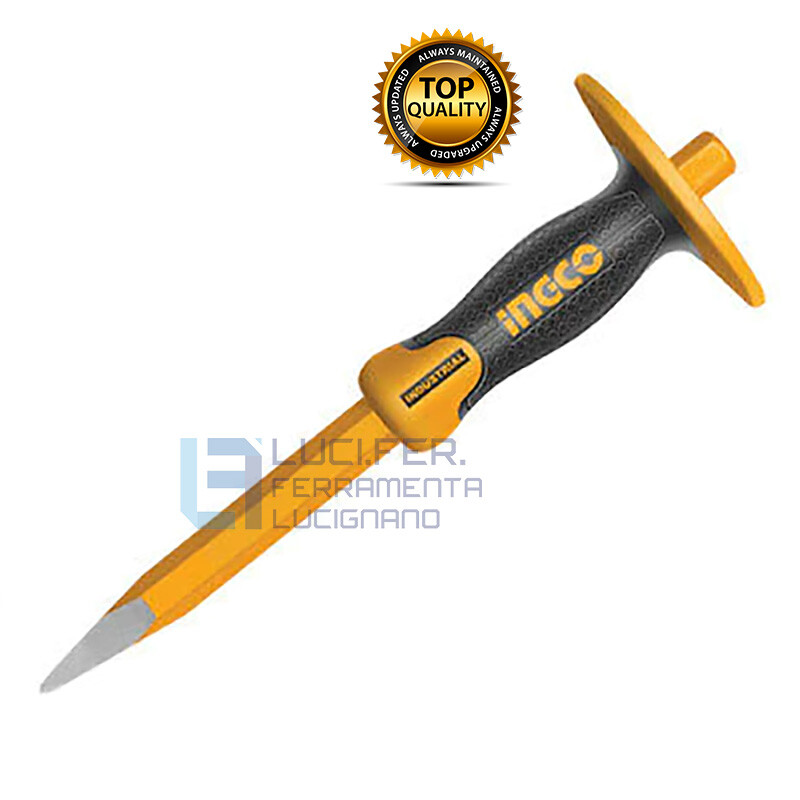 SCALPELLO PROFESSIONALE DA MURATORE mm305 A PUNTA CON SALVAMANO INGCO PUNTERUOLO