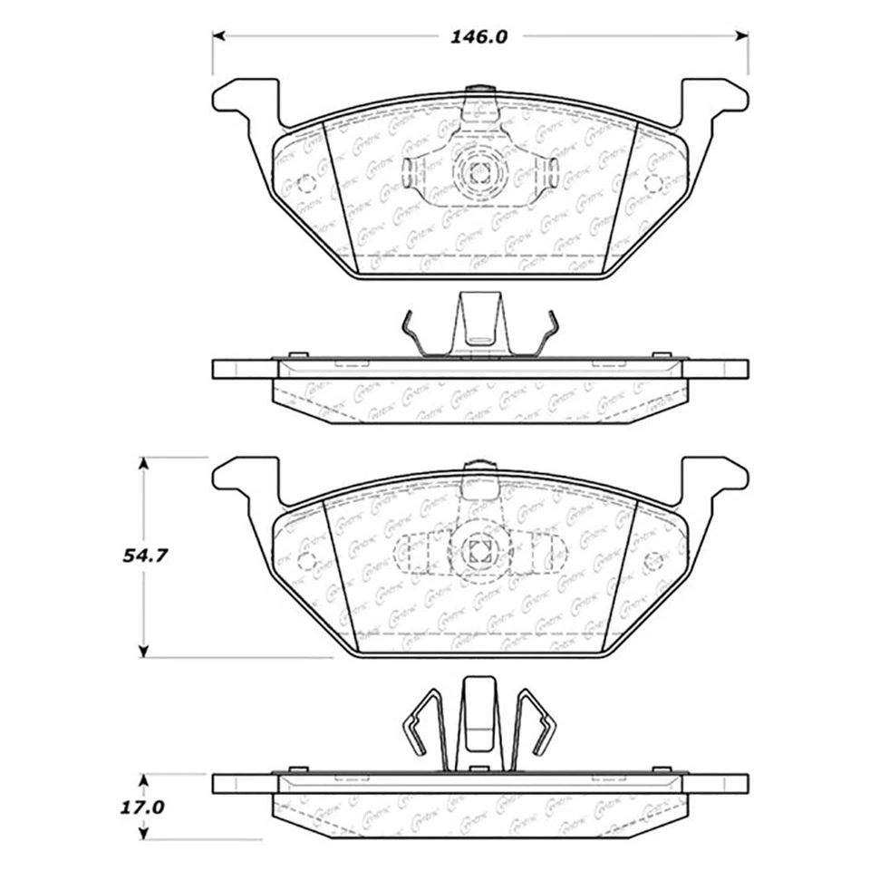Centric Front + Rear Ceramic Brake Pads 2SET For Mazda Tribute - Imagem 3 de 4
