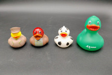 Rubber Duckie Lot of 4 Military, Soccer, Mallard, Green Duck Jeep or Bath Time