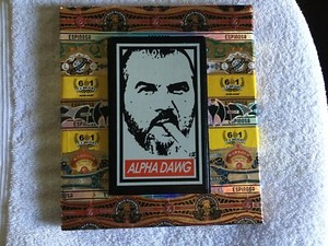 Erik Espinosa / La Zona custom cigar band art w/ Alpha Dawg box top - 8" x 9"