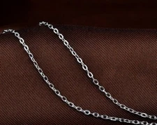 1mm 925 Sterling Silver Oval Link Rolo Chain Necklace 16-18 Inches Italy Made