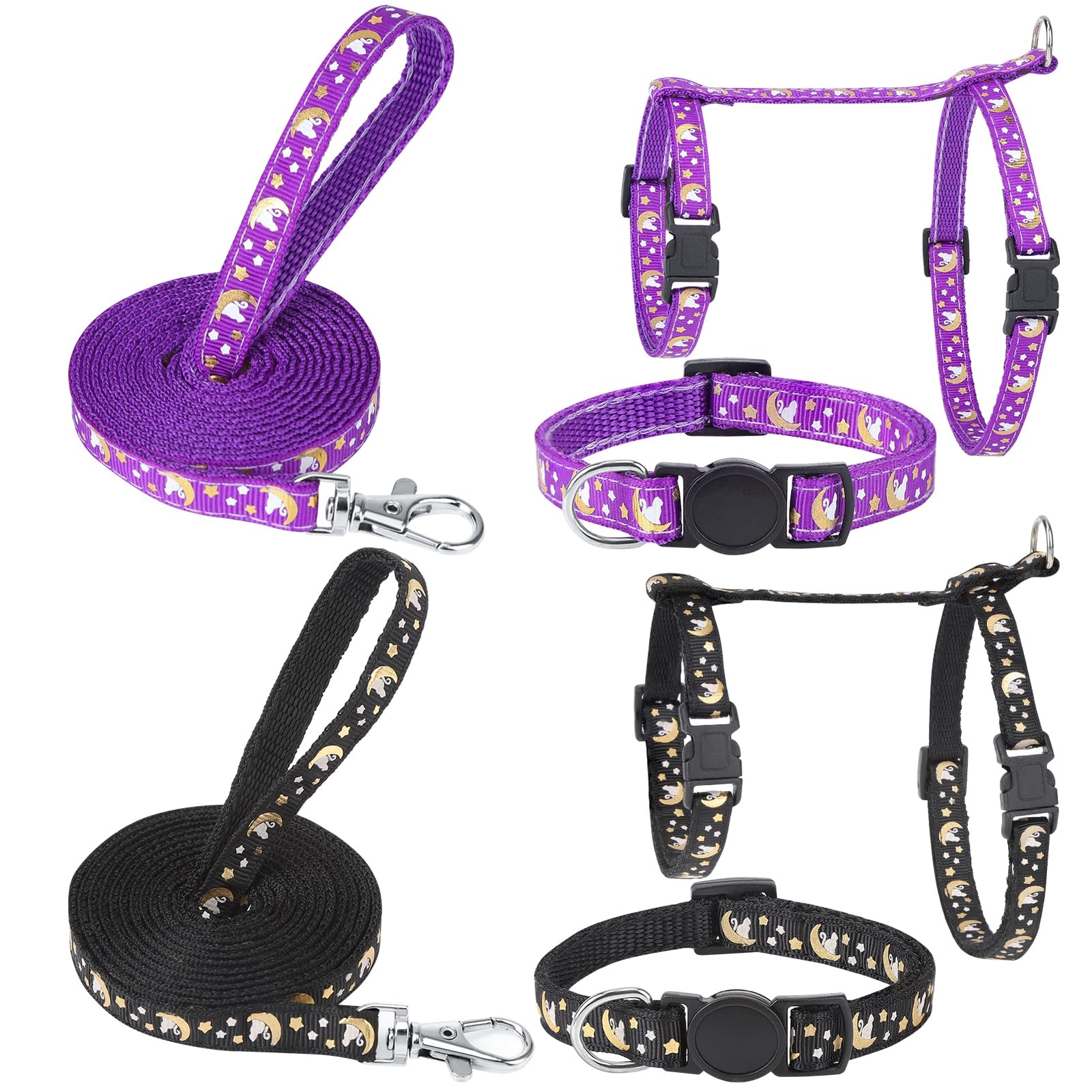 2 Pack Cat Harness and Leash Set, Adjustable Cat Harness Escape Proof Kitten ...