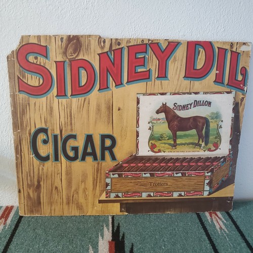 Antique Sidney Dillon Cigar Cardboard Sign Trotter Horse JB Moose Co Cincinnati 