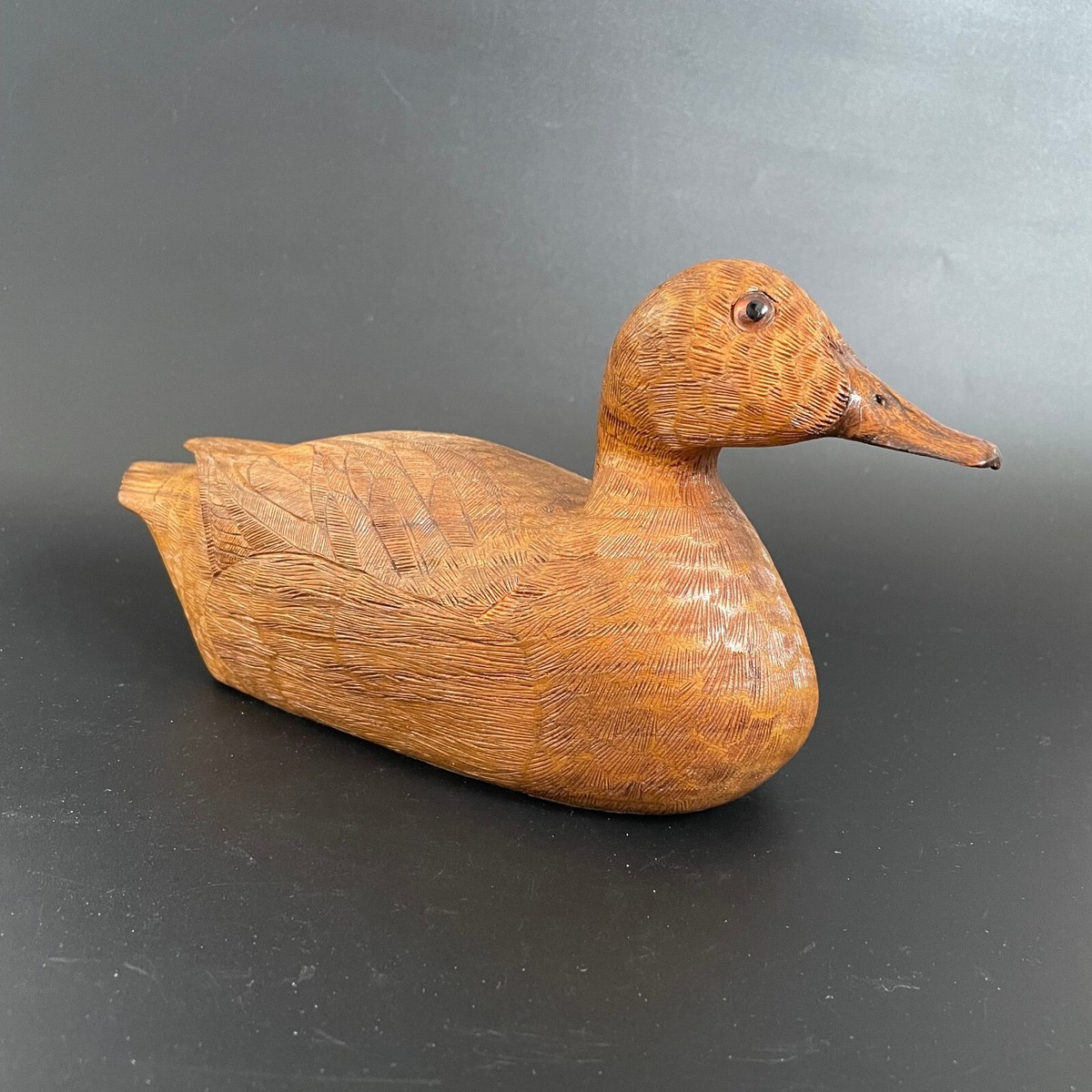 Vintage 1981 Detailed Hand Carved Mallard Wood Duck Decoy by Walt