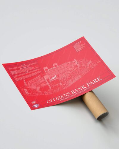 Philadelphia Phillies Citizens Bank Park Stadium Ballpark Blueprint - Picture 11 of 32