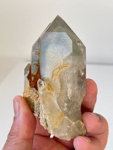 Cristal de cuarzo natural del Himalaya fantasma verde Q282a - Imagen 6 de 6