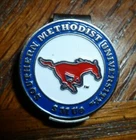Southern Methodist University SMU Mustangs 1" Golf Ball Marker 2Sided & Hat Clip
