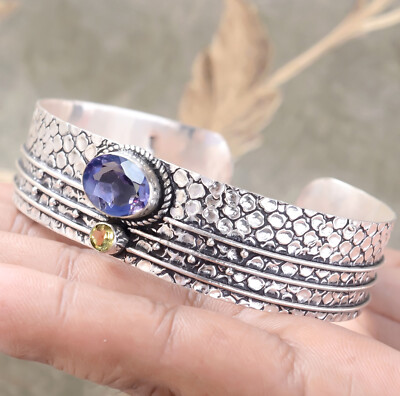 Amethyst Cut & Citrine Gemstone925 Sterling Silver Bracelet Everyone Jewelry