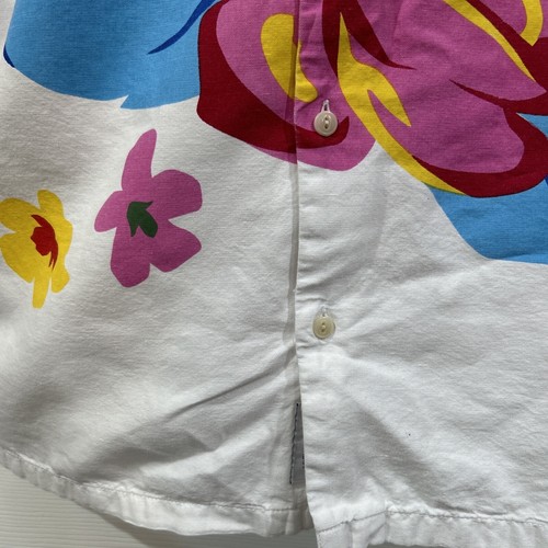 Vintage Style Vans Men XXL White Surf Camp Hawaiian Shirt Floral Painted Pattern - Picture 5 of 13
