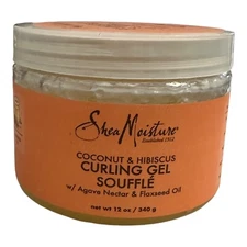 Shea Moisture Coconut & Hibiscus Curling Gel Souffle 12 oz Agave Nectar Flaxseed