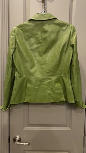 LAFAYETTE 148 grüner Leder-Blazer mit einem Knopf, Größe 4 - Bild 6 von 10