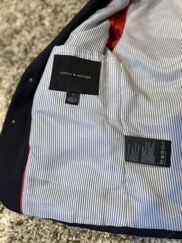 Tommy Hilfiger Boy’s Suit Top Navy Blue Blazer Jacket Size 4 - Picture 5 of 8