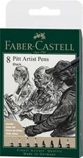 FABER CASTELL 8 Pitt ArtPens Wallet BLACK Fineliner XS S F M 1.5 C B FH - 167158