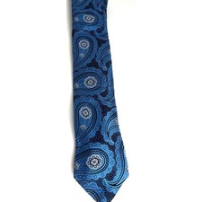 Ted Baker London Men's Silk Tie Blue Paisley Jacquard Formal Wedding Luxury New