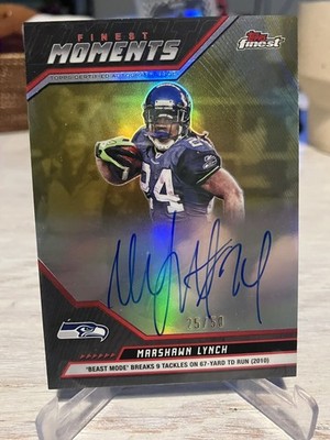 Marshawn Lynch - #FMA-ML 2025 Topps Finest Moments Auto Gold Refractor /50