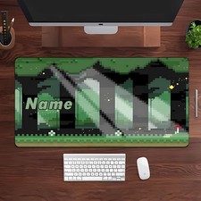 40 90cmCustomizable Name Green Forest Pixel Game Themed Mouse Pad Desk Mat-N