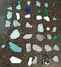 Beach Glass 41Pcs Genuine Surf Tumbled Great Lakes, Sea Ceramics