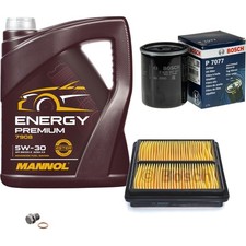 BOSCH Inspektionpaket 5 L MANNOL Energy Premium 5W-30 für Honda CRX III 1.6 ESi