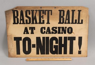 Antique 19thC Harlem Black Basketball Manhattan Casino James Naismith Signature