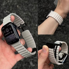 Magnetic Silicone Strap for Apple Watch Ultra 2 Series 10 9 8 7 6 SE