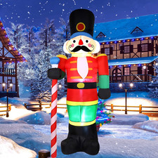 8 FT Christmas Inflatable Nutcracker Giant Inflatable Nutcracker Soldier with LE