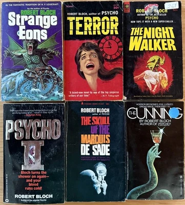 Robert Bloch vintage horror PB lot - Psycho 2, Cunning, Terror, Night Walker, + - Image 1 of 2