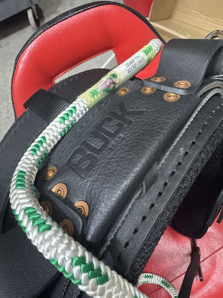 NEW Buckingham 29191M Lineman Pole Tree Climbing Belt SZ 23 Fall Rope 4 Dee Ring - Image 2 of 4