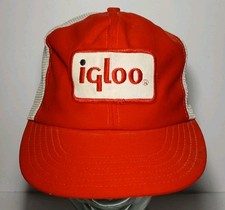 1980s Vintage IGLOO Coolers Lunchbox Patch Snapback Trucker Hat Cap Made in USA