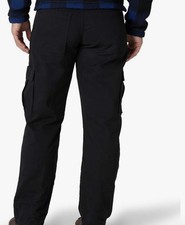 Wrangler Cargo Pants Men's 40x32 Black Heritage Relaxed Fit Fleece Lined NWT