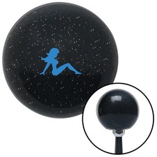 Blue Mudflap Girl Black Metal Flake Shift Knob W M16x1.5 Insert Shifter Auto