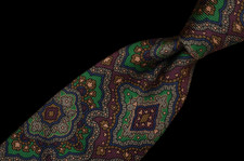 Robert Talbott Purple Green Geometric Paisley...