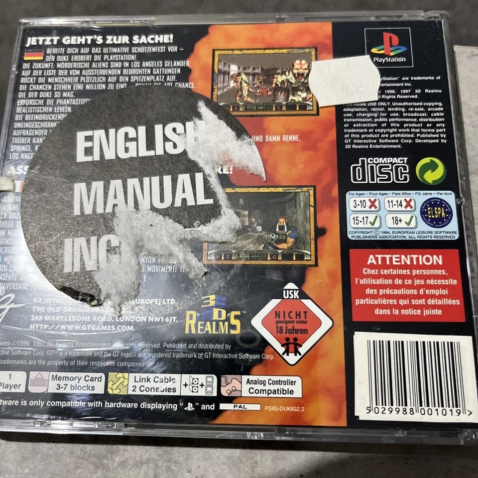 Duke Nukem - PS1 Playstation 1 - PS1 - PAL - Complete -   - Image 3 of 4