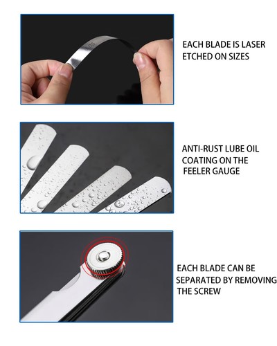 Feeler Gauges - 32 Blades Gauge Set Stainless Steel Dual Marked... - 第 5/7 張圖片