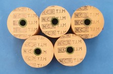 5 x GIBSON A 14 or TIM BUS CONDUCTOR TICKET MACHINE ROLLS - PLAIN WHITE.