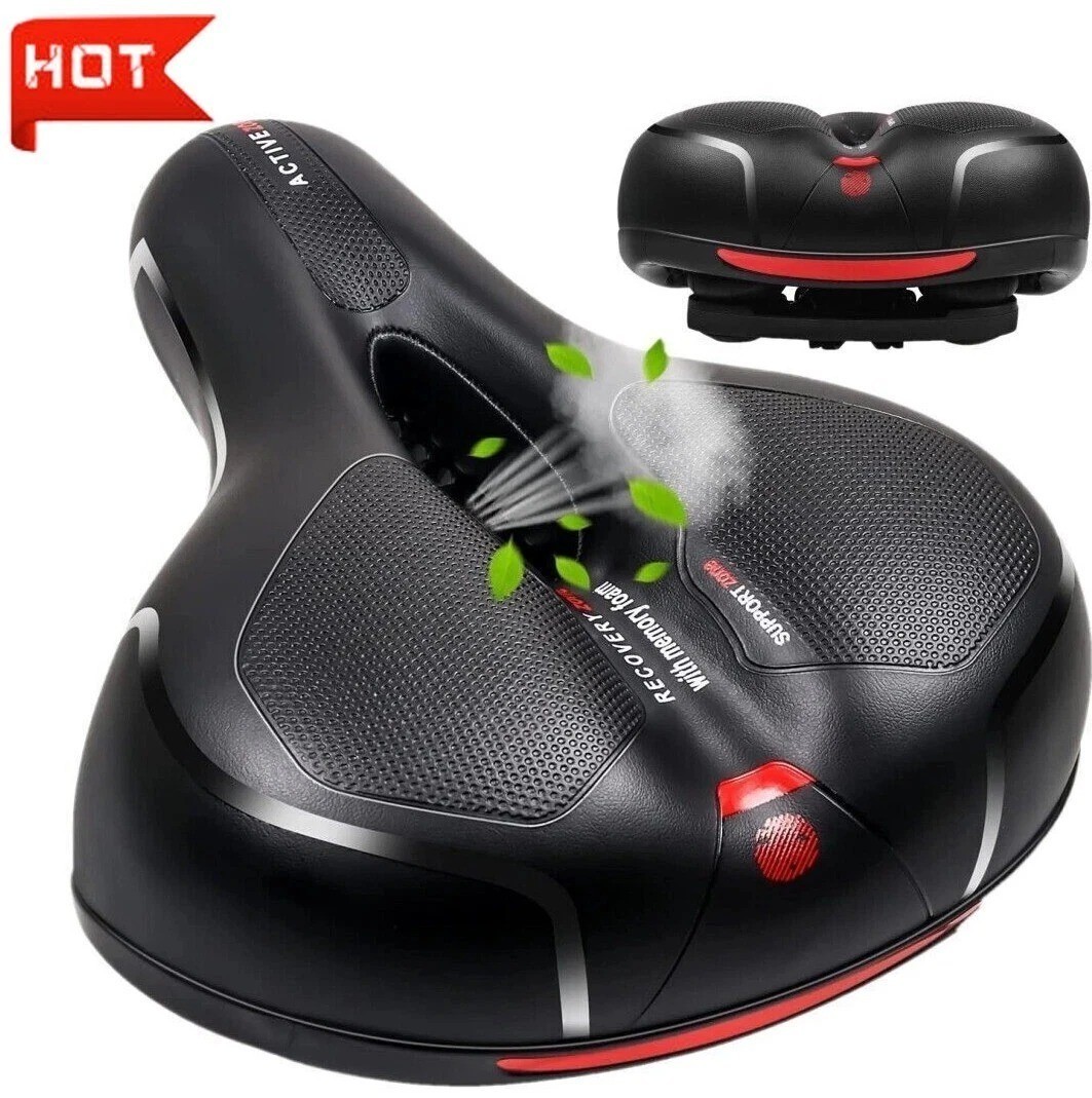 Extra Wide Big Bum Bike Bicycle Saddle Seat Gel Cushion Sporty Soft Comfort Pad